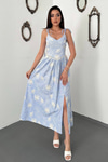 Blue Striped Lace Dress