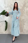 Blue Plaid Covered Yarn Dress