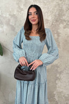 Blue Plaid Covered Yarn Dress