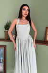 Mint Halter Neck Linen Dress