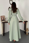 Mint Pleated Front Zip Dress