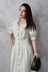 Mint Pileli Poplin Elbise