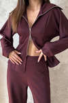 Plum Zip-Up Two-Piece Set