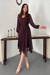 Plum Shimmering Asymmetrical Dress