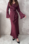Plum Satin Two-Piece Set