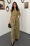 Olive Modal Bluz Ve Pantolon Takım