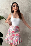 Pink Floral Skirt