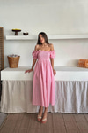 Pembe Gipeli Brode Elbise
