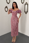 Powder Sequined Sleeveless Dress