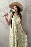 Yellow Floral Patterned Dress