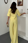 Yellow Single Buckle Jacket And Trousers Set