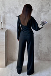 Black Zip-Up Two-Piece Set