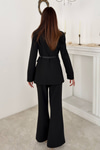 Black Belted Jacket and Trousers Suit