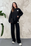 Siyah Salaş Sweat Ve Pantolon