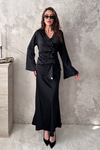 Black Satin Two-Piece Set