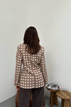 Toptan Camel Puantiyeli Blazer Ceket
