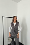 Toptan Gri Süet Yelek Pantolon Takım