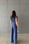 Toptan Lacivert Modal Bluz Ve Pantolon Takım