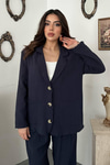 Toptan Lacivert Oversize Müslin Takım