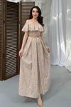 Wholesale Mink Gipel Blouse Skirt Set