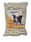 Bestpet Twisted Stick White, %100 Doğal Deri Beyaz Burgu Köpek Ödül Çubuğu 350 gr