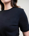 C2 Nakışlı Basic Tshirt-Siyah