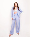 Capri Poplin Çizgili Pantolon-Mavi Pembe