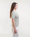 CII Çizgili Basic Tshirt- Beyaza Yeşil Çizgili
