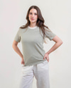 CII Çizgili Basic Tshirt- Beyaza Yeşil Çizgili