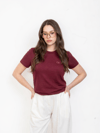 CII Nakışlı Basic Tshirt-Bordo