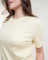 CII Nakışlı Basic Tshirt- Butter Yellow Ekru Nakış