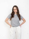 CII Nakışlı Basic Tshirt- Gri