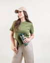 CII Nakışlı Basic Tshirt- Matcha