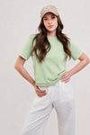 CII Nakışlı Basic Tshirt- Mint