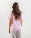 CII Nakışlı Basic Tshirt- Pembe Ekru Nakış