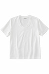 CII Nakışlı V Yaka Oversize Tshirt- Beyaz