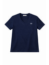 CII Nakışlı V Yaka Oversize Tshirt-Lacivert