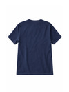 CII Nakışlı V Yaka Oversize Tshirt-Lacivert