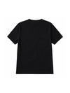 CII Nakışlı V Yaka Oversize Tshirt- Siyah