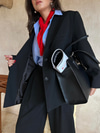Maslak Oversize Kumaş Ceket-Siyah