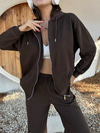 Soft Knit Zipped Hoodie-Cacao