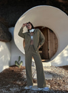 Soft Knit Zipped Hoodie-Cookie