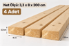 Alaçam Ladin Kereste (3,3 cm X 8 cm X 200 cm ) 4 Adet