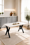 Alara Mutfak Masası 80x120 Yemek Masası Balkon Masası Cafe Masası Beyaz