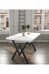 Alara Mutfak Masası Yemek Masası 80x140  Balkon Masası Cafe Masası Komple Beyaz