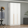 Alin 3 Kapaklı 2 Gizli Çekmeceli Gardırop - Elbise Dolabı - J Soft Kulp - Beyaz