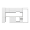 Alvinka 370X222 Cm High Gloss Mutfak Dolabı Mbb-E80B50S40-1