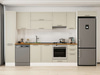 Alvinka 370X222 Cm Klasik Mebran Mutfak Dolabı Mbb-E90B40S40-1