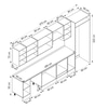 Alvinka 370X222 Cm Klasik Mebran Mutfak Dolabı Mb-E80S50S40-1