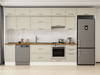 Alvinka 380X240 Cm Klasik Mebran Mutfak Dolabı Mb-E90S45S45-1